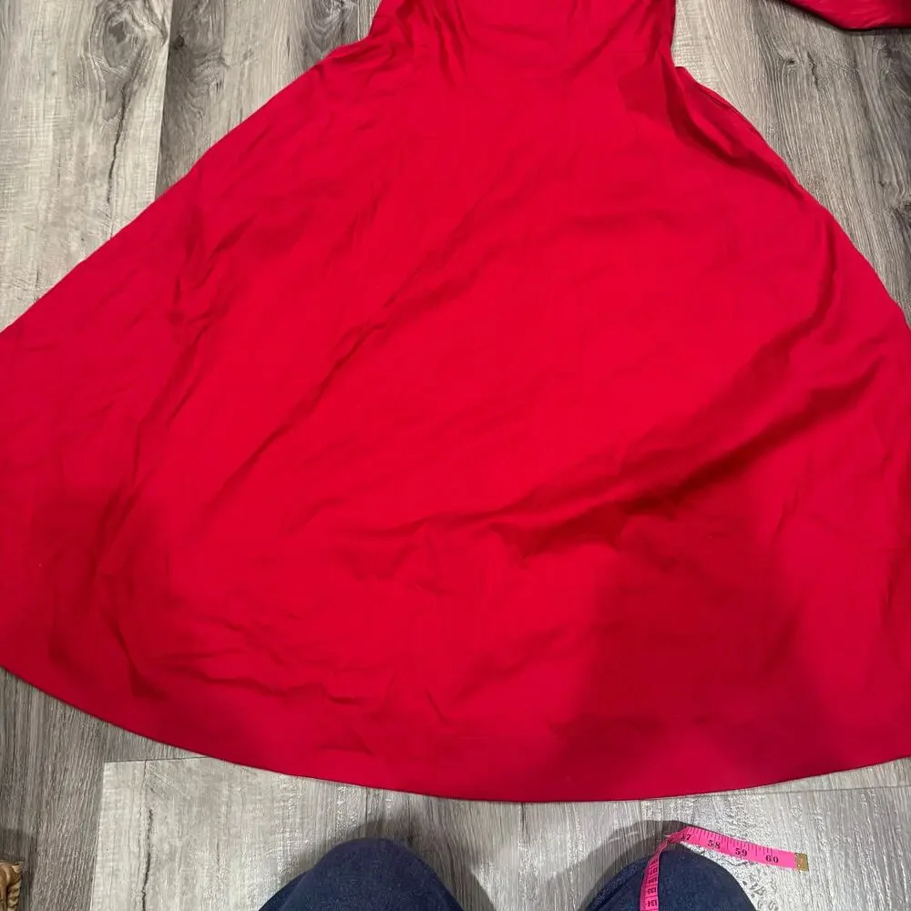 NWT MaxMara Viviana Red Fit & Flare Midi Dress Size 4 / IT38 - Picture 8 of 9